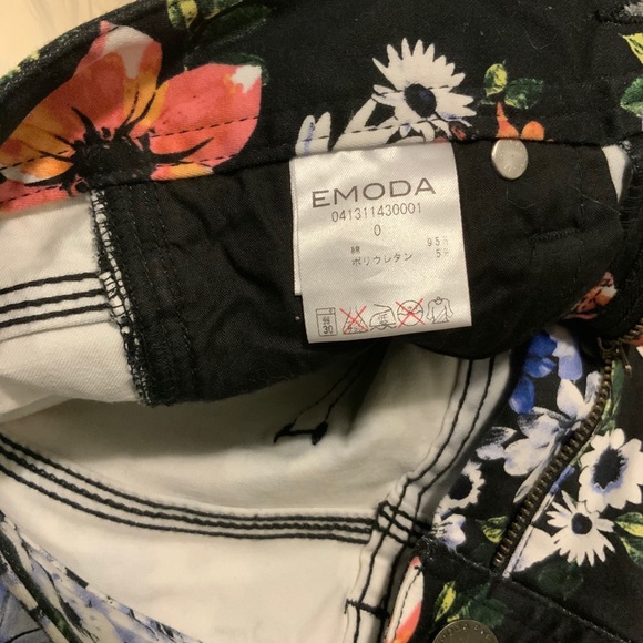 EMODA Floral Jeans - girl size 14 tight skinny jeans - Picture 5 of 9